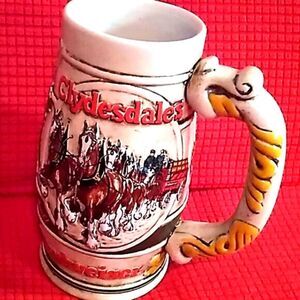 Budweiser vintage 80's Anheuser-Busch Inc Clydesdales Ceramarte beer stein meg